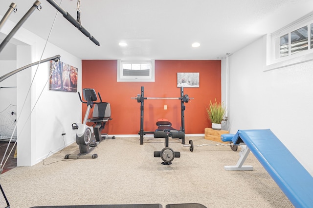202 W Columbia Ave, Spokane, WA 99205 - workout room with recessed lighting, carpet floors, and baseboards