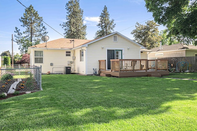 202 W Columbia Ave, Spokane, WA 99205 - back of house featuring a wooden deck and central air condition unit