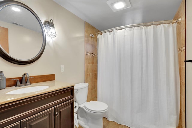 13625 S Sherman Rd, Spokane, WA 99224 - full bathroom featuring toilet, vanity, and a shower with curtain