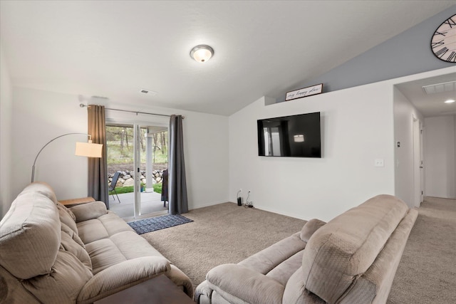 8620 W 8th Ave, Spokane, WA 99224 - living area featuring carpet flooring and vaulted ceiling