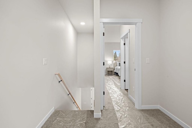 202 S Union Road Building B, Unit 102, Spokane, WA 99206 - hall with carpet floors, an upstairs landing, and baseboards