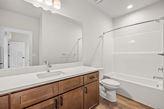202 S Union Road Building B, Unit 102, Spokane, WA 99206 - full bath with wood finished floors, vanity, shower / bath combination, and toilet