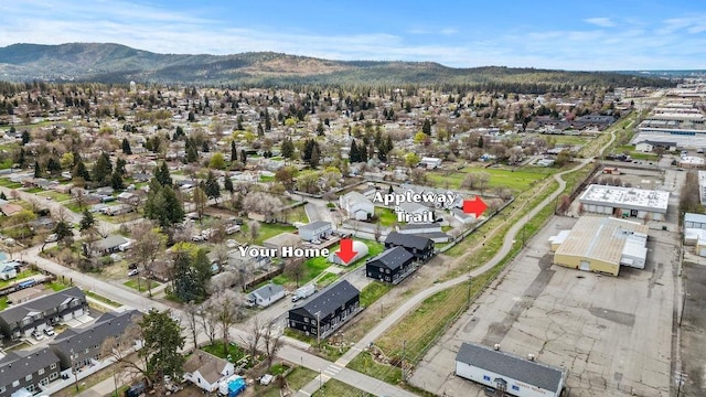 202 S Union Road Building B, Unit 102, Spokane, WA 99206 - aerial overview of property's location with a mountainous background and nearby suburban area