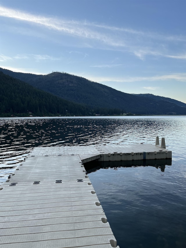 2948 Deep Lake Boundary Rd, Colville, WA 99114 - dock featuring a water and mountain view and a view of trees