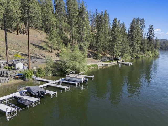 6595D Lois Way, Nine Mile Falls, WA 99026 - dock featuring boat lift and a water view