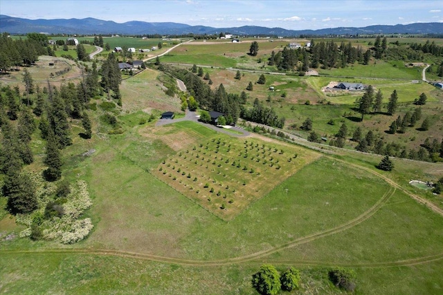 17323 N Lower Greenbluff Rd, Colbert, WA 99005 - aerial view of property's location featuring rural landscape and mountains
