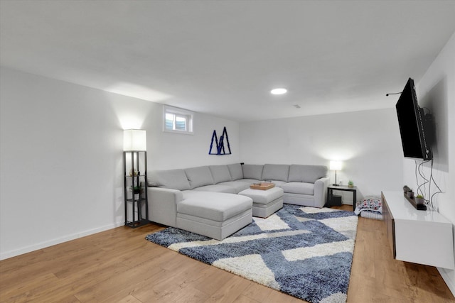 10104 E 13th Ave, Spokane Valley, WA 99206 - living area featuring light wood-style flooring, baseboards, and recessed lighting
