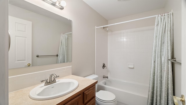 3404 W Excell Ave, Spokane, WA 99208 - full bathroom featuring vanity, toilet, decorative backsplash, and shower / tub combo with curtain