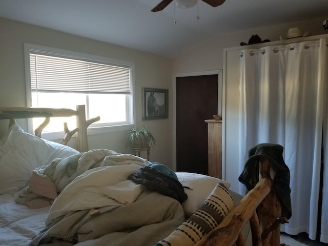 20201 E Lincoln Rd, Otis Orchards, WA 99027 - bedroom with vaulted ceiling and a ceiling fan