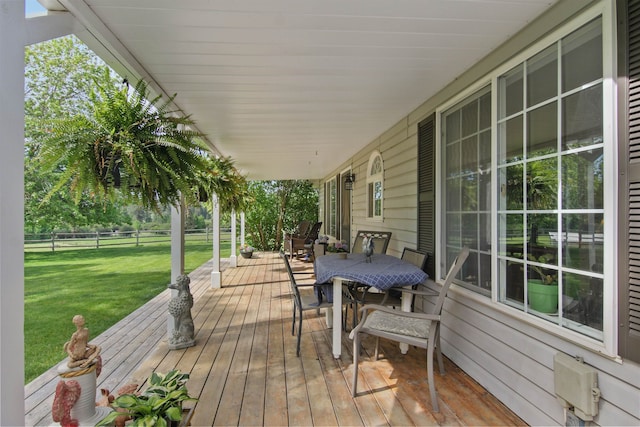 20201 E Lincoln Rd, Otis Orchards, WA 99027 - wooden terrace with outdoor dining space