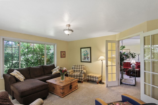 20201 E Lincoln Rd, Otis Orchards, WA 99027 - carpeted living room with french doors