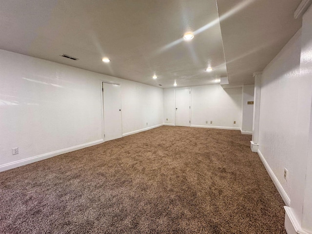 4015 N Ash St, Spokane, WA 99205 - finished basement with recessed lighting, carpet, and baseboards