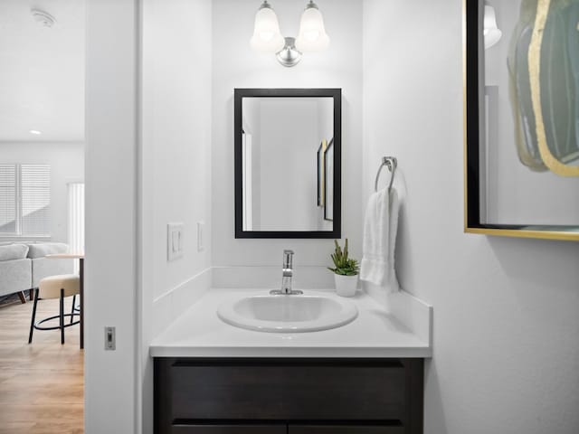 805 E F St, Deer Park, WA 99006 - bathroom with vanity and wood finished floors