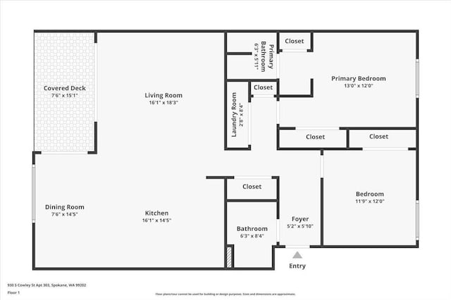 930 S Cowley St Unit 303, Spokane, WA 99202 - room layout