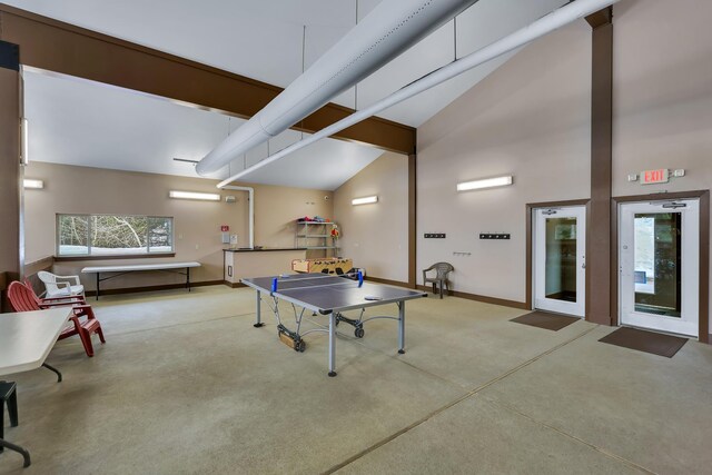 28600 N Mt Spokane Park Dr Unit 603, Mead, WA 99021 - game room featuring high vaulted ceiling and baseboards
