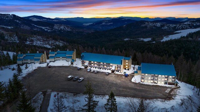 28600 N Mt Spokane Park Dr Unit 603, Mead, WA 99021 - snowy aerial view featuring a mountain view and a view of trees