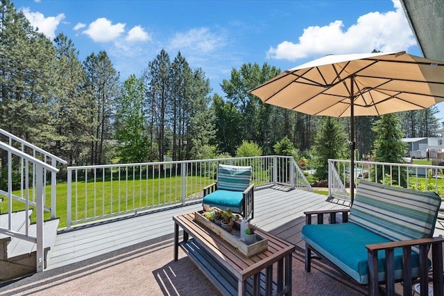 4510 E Bixel Ct, Mead, WA 99021 - wooden deck featuring a lawn
