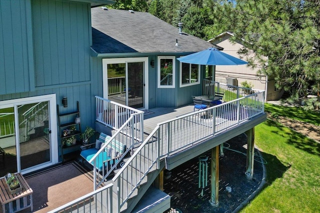 4510 E Bixel Ct, Mead, WA 99021 - wooden deck with stairway and a yard