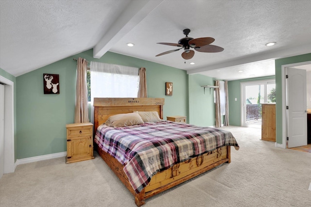 7312 E Euclid Ave, Spokane Valley, WA 99212 - bedroom with a textured ceiling, light carpet, a ceiling fan, baseboards, and recessed lighting