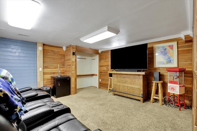 7312 E Euclid Ave, Spokane Valley, WA 99212 - carpeted living area with wooden walls and a textured ceiling