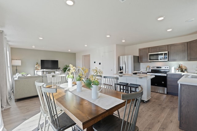 713 E L St, Deer Park, WA 99006 - dining space with recessed lighting and light wood-type flooring