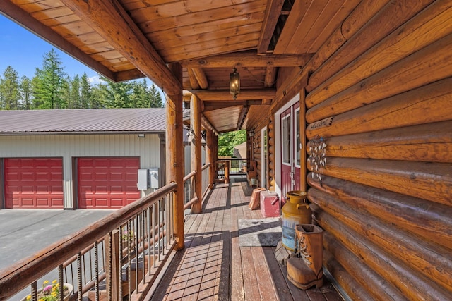 312 Pickett Rd, Ione, WA 99139 - wooden deck with a garage