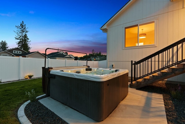 1217 E Granary Ct, Spokane, WA 99208 - patio terrace at dusk with a hot tub