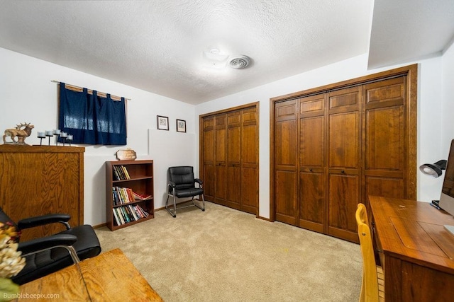 4012 S Terra Verde Dr, Veradale, WA 99037 - office area with light carpet, a textured ceiling, and baseboards