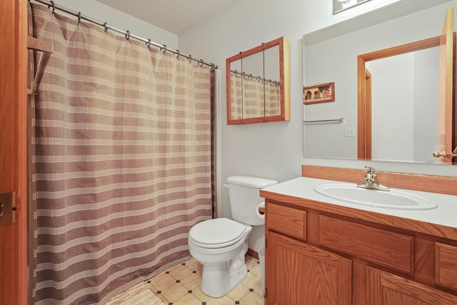 8115 E Sommerset Dr, Spokane, WA 99212 - bathroom with toilet, vanity, and a shower with shower curtain