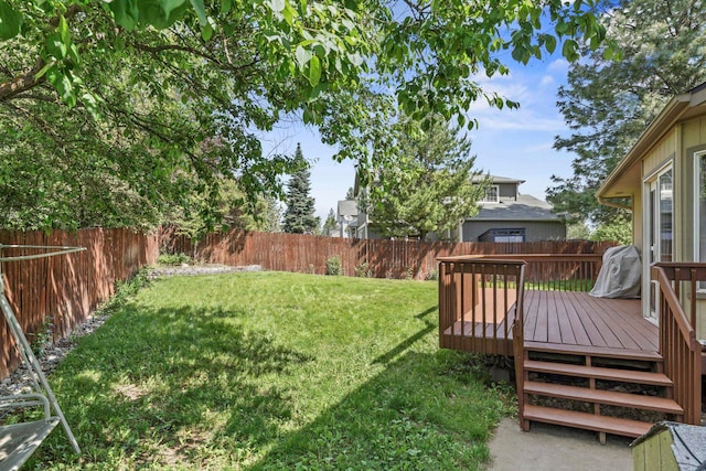 8115 E Sommerset Dr, Spokane, WA 99212 - fenced backyard featuring a wooden deck