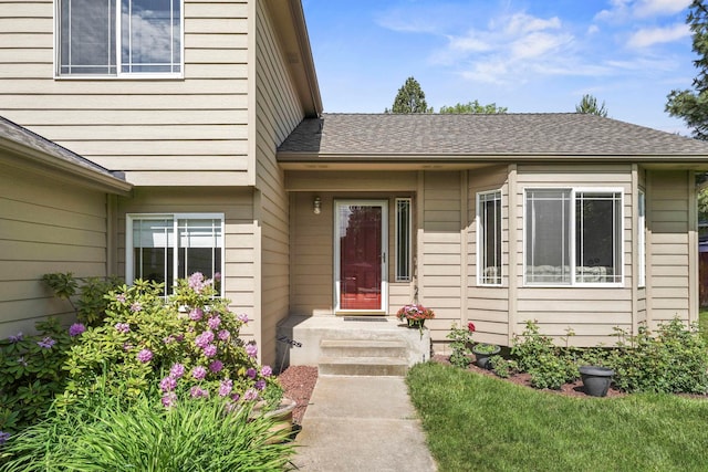 8115 E Sommerset Dr, Spokane, WA 99212 - view of exterior entry featuring roof with shingles