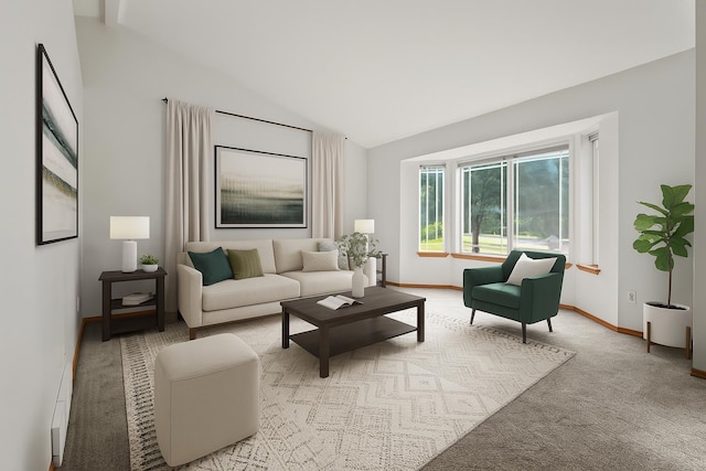 8115 E Sommerset Dr, Spokane, WA 99212 - living room with lofted ceiling and carpet