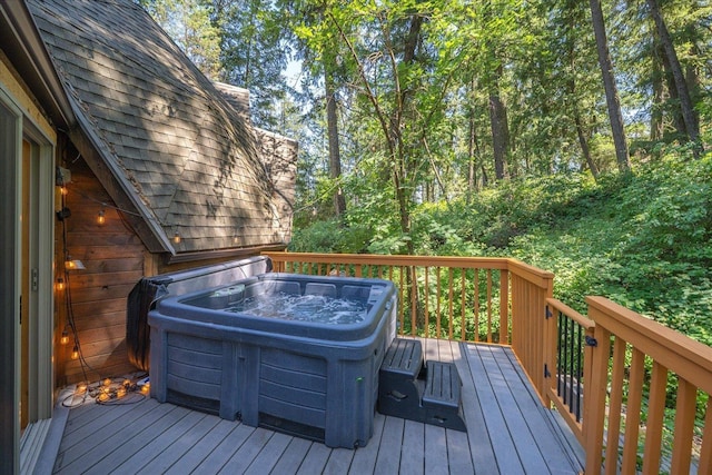 1411 W Spring Ln, Spokane, WA 99218 - wooden deck with a hot tub