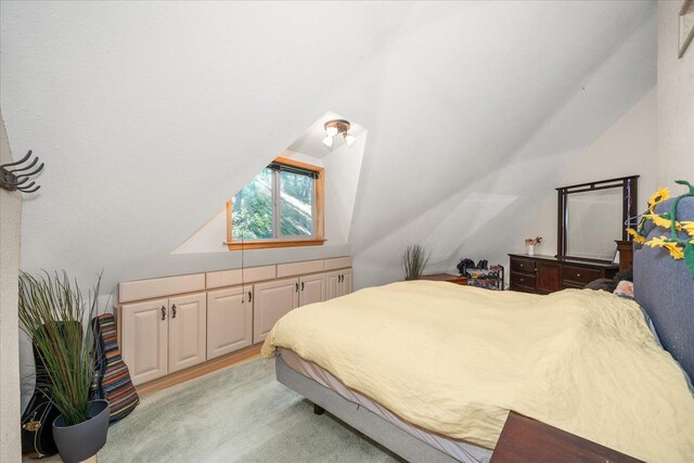 1411 W Spring Ln, Spokane, WA 99218 - bedroom featuring vaulted ceiling and light carpet