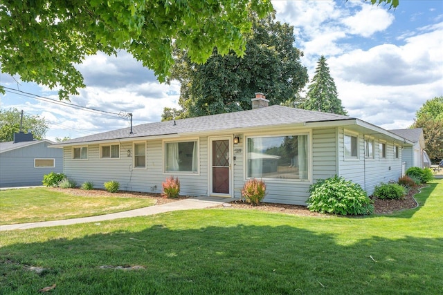 519 N Bannen Rd, Spokane Valley, WA 99216 - ranch-style house with a front lawn and a chimney