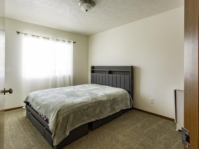 9705 E 4th Ave Unit 9707, Spokane Valley, WA 99206 - bedroom featuring carpet floors, baseboards, and a textured ceiling