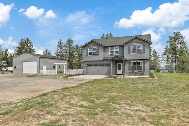 13616 W Pine Bluff Rd, Nine Mile Falls, WA 99026 - view of front of property featuring driveway and a detached garage