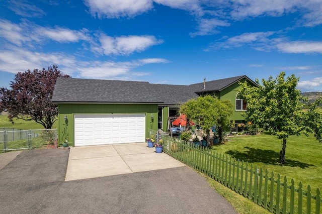 23823 E Garland Ave, Otis Orchards, WA 99027 - view of front of property with asphalt driveway, a garage, and a shingled roof