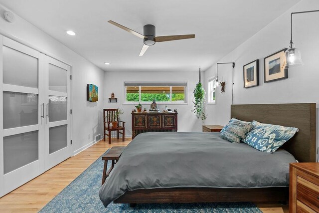 4318 S Magnolia St, Spokane, WA 99203 - bedroom with wood finished floors, recessed lighting, a ceiling fan, and baseboards