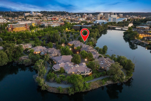 639 N Riverpoint Blvd Unit 7-W, Spokane, WA 99202 - aerial view of property's location with a nearby body of water and nearby urban area