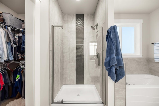 1616 S Morningside Heights Dr, Greenacres, WA 99016 - full bath with a bath, a spacious closet, and a stall shower