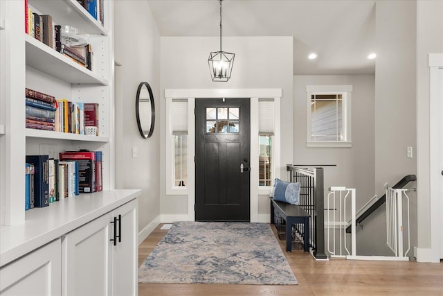 1616 S Morningside Heights Dr, Greenacres, WA 99016 - foyer entrance featuring light wood-style flooring, baseboards, and recessed lighting