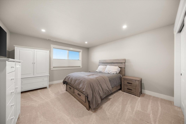 1616 S Morningside Heights Dr, Greenacres, WA 99016 - bedroom featuring light colored carpet, baseboards, and recessed lighting