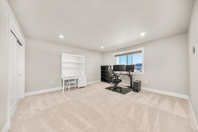 1616 S Morningside Heights Dr, Greenacres, WA 99016 - office space featuring light carpet, baseboards, and recessed lighting