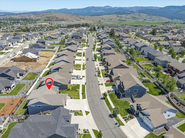 1616 S Morningside Heights Dr, Greenacres, WA 99016 - aerial view of property and surrounding area with mountains and nearby suburban area