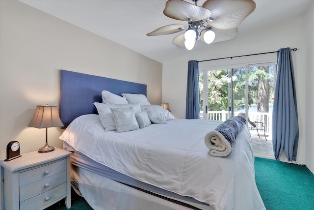 491 Eastshore Rd, Newport, WA 99156 - bedroom with carpet, access to exterior, and ceiling fan
