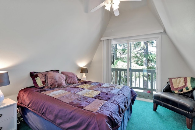 491 Eastshore Rd, Newport, WA 99156 - bedroom featuring lofted ceiling, carpet floors, and ceiling fan