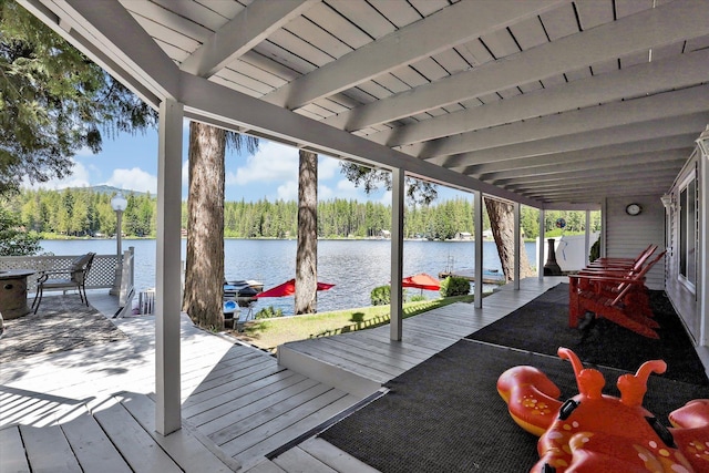 491 Eastshore Rd, Newport, WA 99156 - wooden deck featuring a water view and a dock