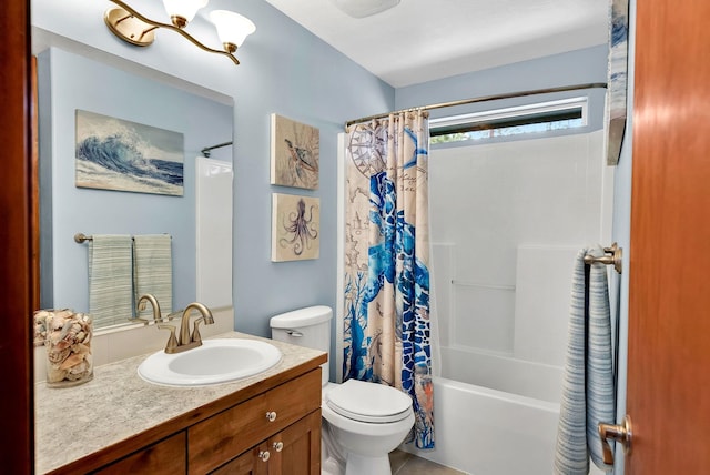 6533 D Lois Way, Nine Mile Falls, WA 99026 - bathroom featuring toilet, vanity, and shower / tub combo with curtain