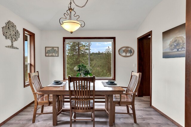 6533 D Lois Way, Nine Mile Falls, WA 99026 - dining space with light wood-style flooring and baseboards